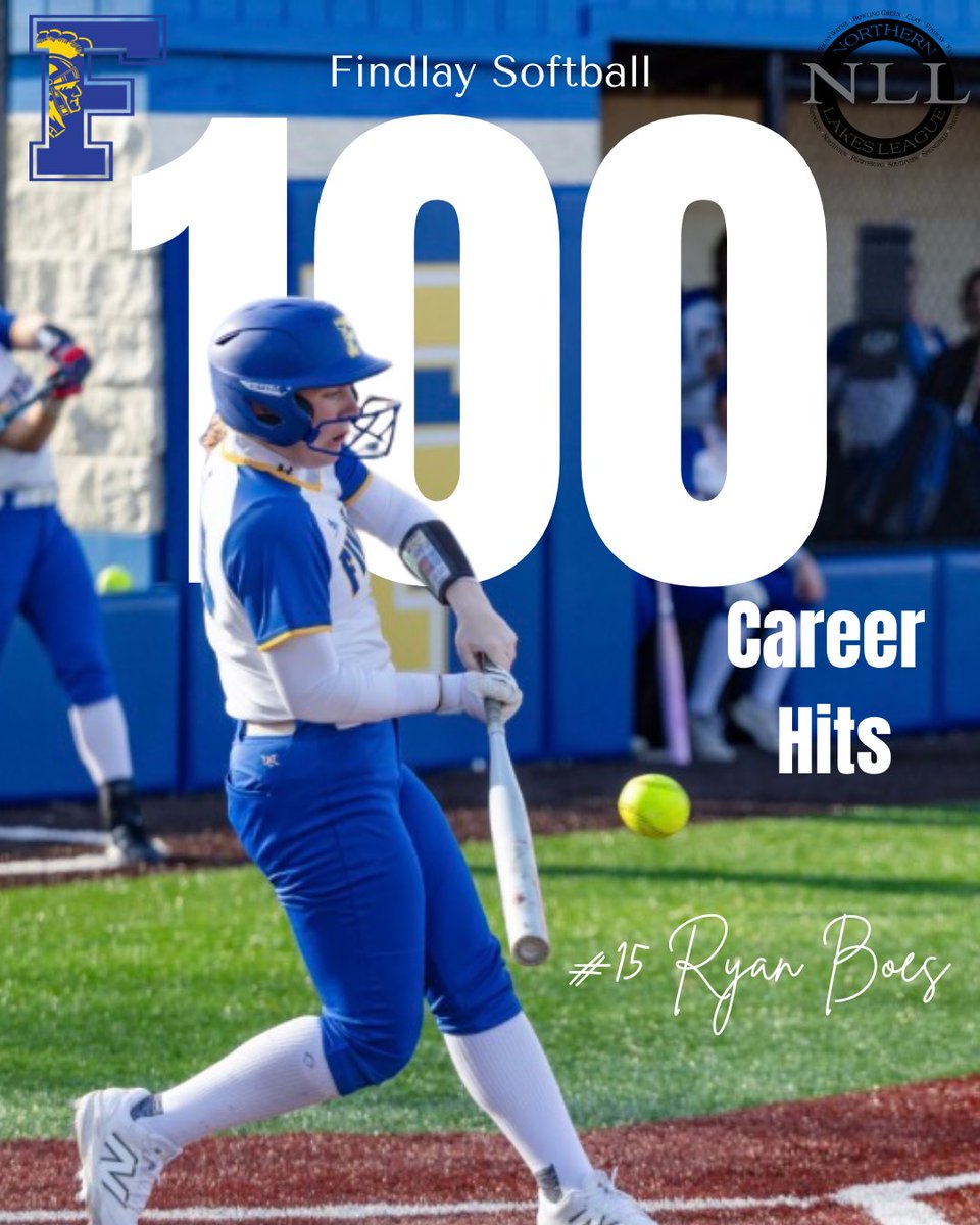 SoftballFindlay's tweet photo. WHAT A MILESTONE! Congrats to Senior Ryan Boes on her 100th career hit tonight in our win over Clay! @FHSAthletic @boes_ryan07 https://t.co/fkFUk290iT