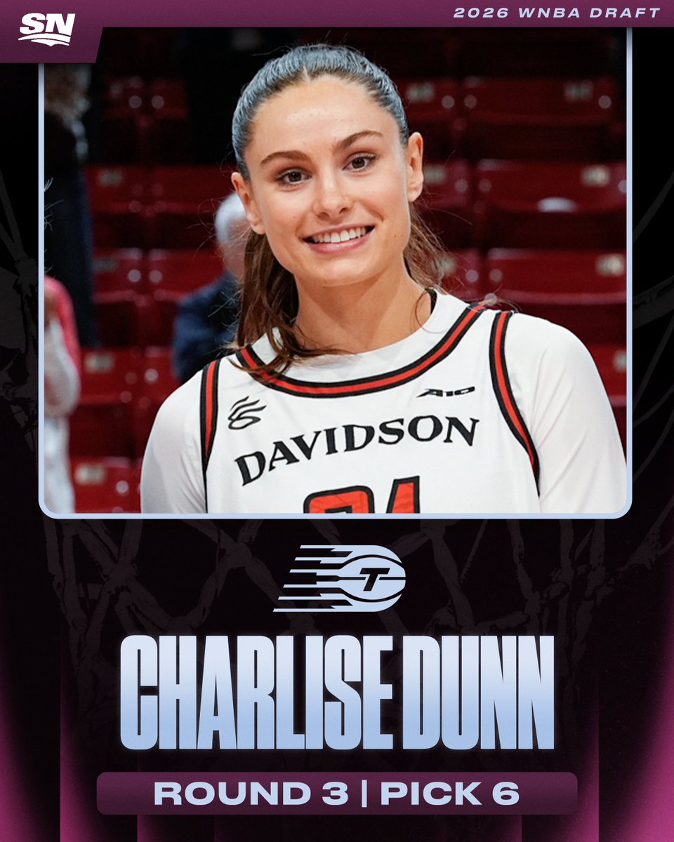 Sportsnet's tweet image. With the 36th overall pick, the Toronto Tempo select Charlise Dunn 👏

📸: @Davidson_WBB