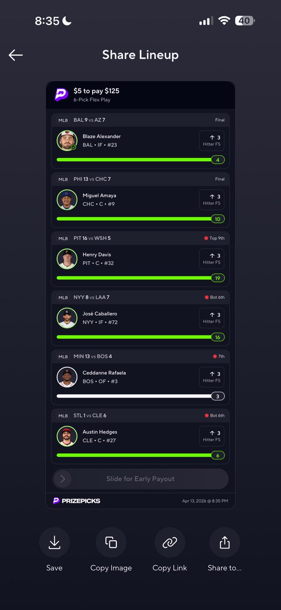 LOCKTHEPROP's tweet photo. TONIGHT. YOU NEVER OVERTHINK. JUST PLAY BALL. SMALL UNITS STILL EAT. #MLB #PrizePicks #PARLAY https://t.co/gSmdLHhPXK