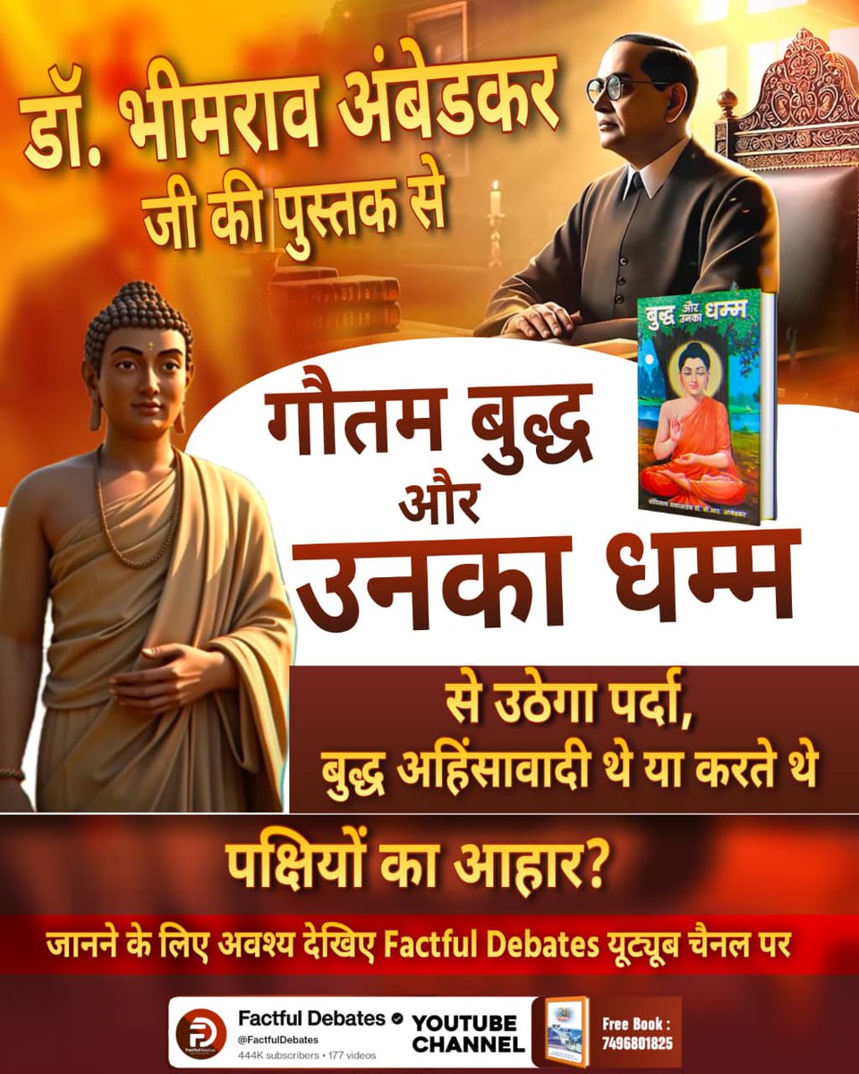 #डॉBRअंबेडकरजी_की_बड़ीभूल
डॉ. भीमराव अंबेडकर जी की पुस्तक से गौतम बुद्ध और उनका धम्म से उठेगा पर्दा, बुद्ध अहिंसावादी थे या करते थे पक्षियों का आहार ?
Factful Debates YtChannel