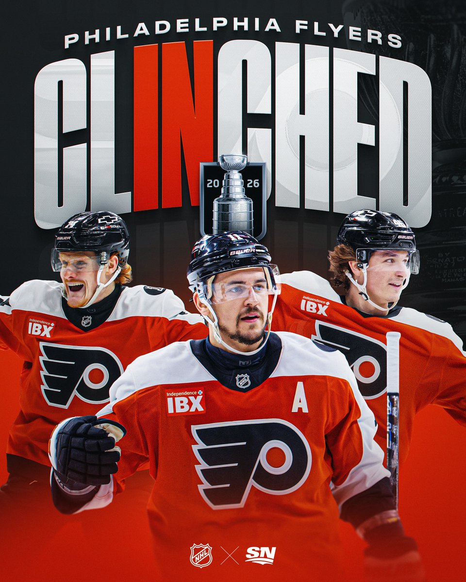 PLAYOFF HOCKEY IS BACK ON BROAD STREET 🔥

The Flyers have punched their ticket to the Stanley Cup Playoffs for the first time since 2020.