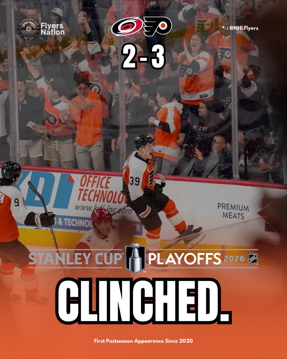 THE DROUGHT IS OVER. THE DROUGHT IS OVER. 

POSTSEASON HOCKEY IS COMING TO PHILADELPHIA‼️‼️

#FLYERS