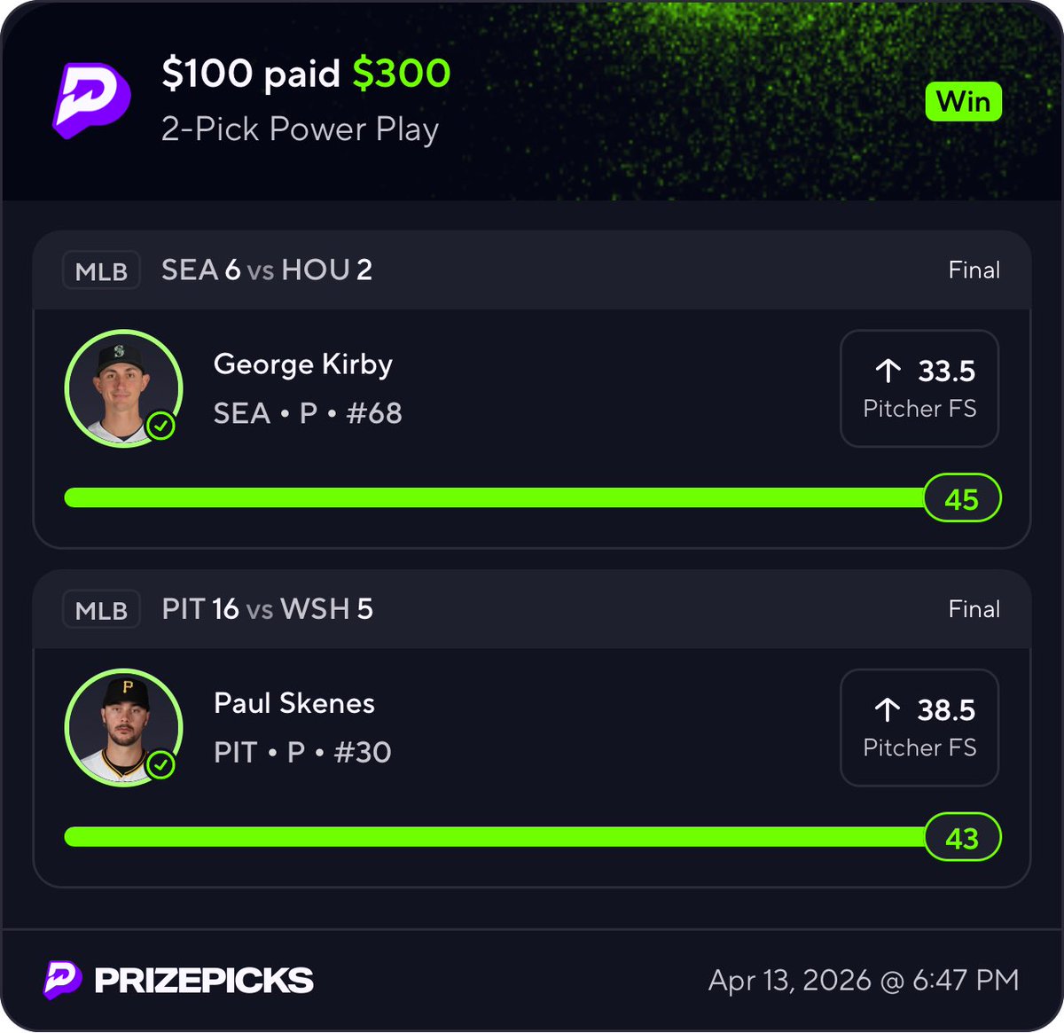 HomeOfTBL's tweet image. CASH THE MLB TWO MAN 💰💰💰