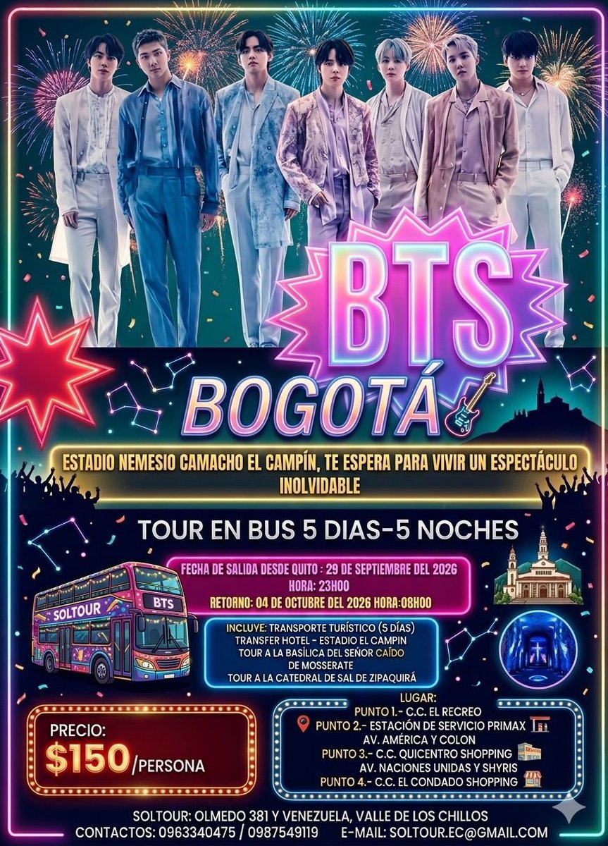 martivaleBP's tweet photo. Armys de Ecuador a las q les interese este tour para ir a Bogotá a los conciertos les dejo esta agencia 

#BTS_SWİM #army #bts https://t.co/Ignjp5Jdjl
