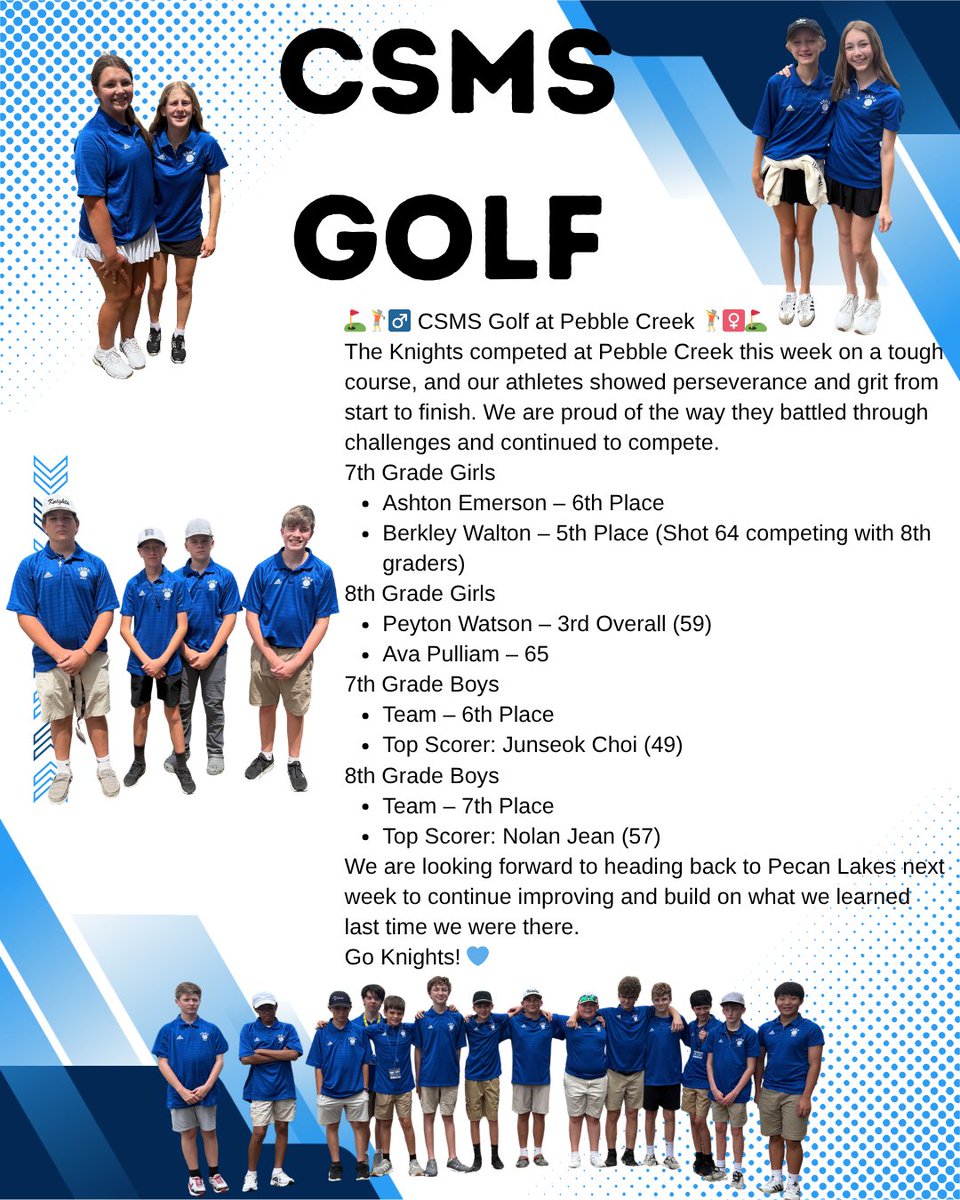 CSMS_Boys_Ath's tweet photo. @CSISDAthletics @CSHSMGolf1 @GolfAmc @cougargirlsgolf @tigerboysgolf @CSMSGA https://t.co/bCmqApTTEU