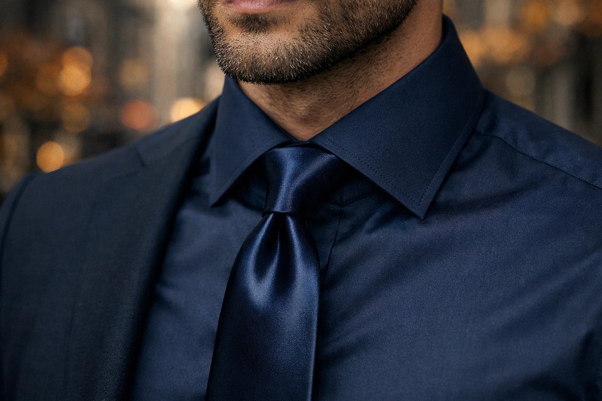 men_mode's tweet image. Monochromatic authority: one tone, zero noise. 

Pair a navy shirt with a navy tie for a clean, high-power line that reads sharp in any room. 🕴️

Shop ties: lamodemensclothing.com 
#LaModeMens #MensStyle #Ties