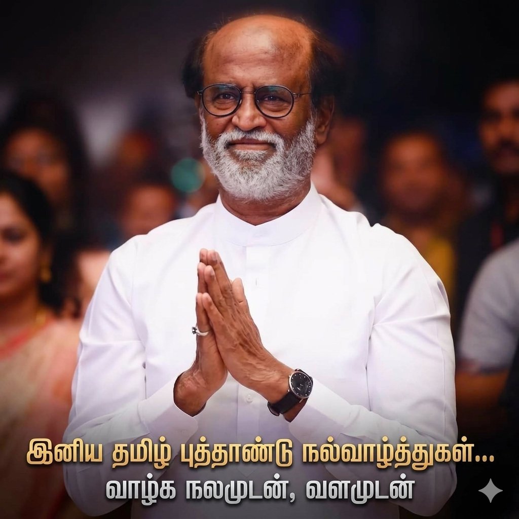 நண்பர்கள் அனைவருக்கும் இனிய தமிழ்ப் புத்தாண்டு நல்வாழ்த்துகள்...
🙏🤘

#Thalaivar 
#ThalaivarForLife 
#ThalaivarNirandharam 
#SuperstarRajinikanth