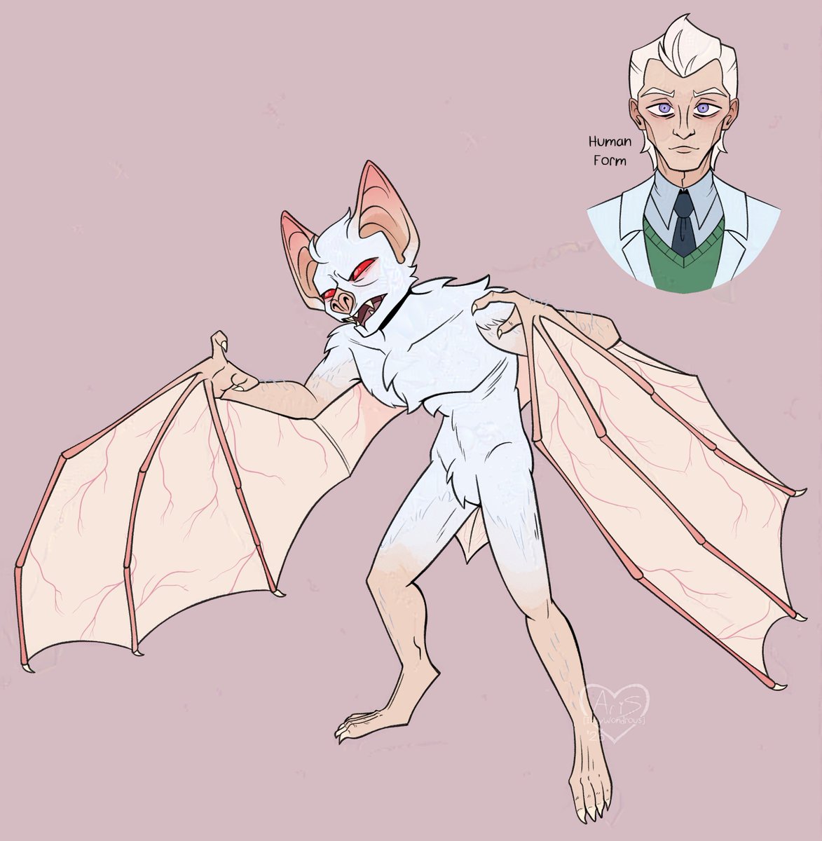 IbbyWonder's tweet photo. Some artwork on my version of Kirk Langstrom aka the Man-bat! I love myself fucked up scientists turning into fucked up monsters.  

#dc #kirklangstrom #manbat https://t.co/bY1yYWph8V