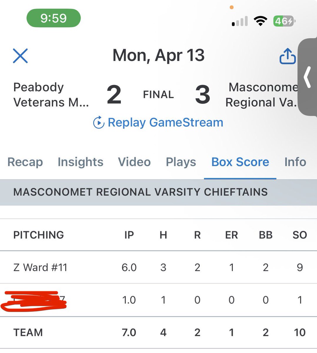 Zack_W29's tweet photo. Great win against Peabody today 3-2 and moving myself to 3-0 on the year. Can’t wait to keep competing !!

IP 6
K 9
H 3
BB 2
ER 1

@Masco_Baseball https://t.co/Xh82iQtHbQ