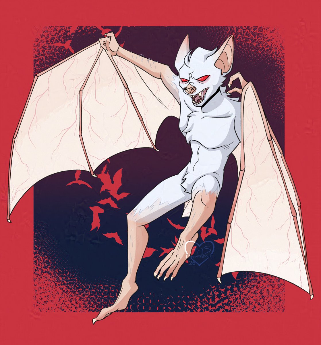 IbbyWonder's tweet photo. Some artwork on my version of Kirk Langstrom aka the Man-bat! I love myself fucked up scientists turning into fucked up monsters.  

#dc #kirklangstrom #manbat https://t.co/bY1yYWph8V