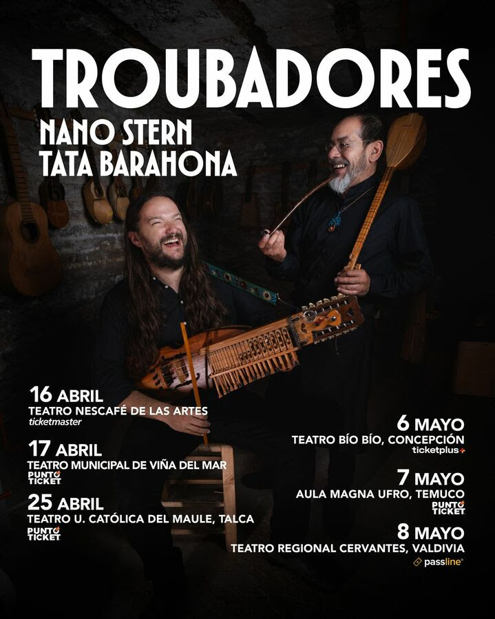 rockaxisoficial's tweet photo. 🎤 ¡Conversamos con Nano Stern y Tata Barahona! 🎤

@nanostern y @tatabarahona se unen en “Troubadores”, una gira que apuesta por la pausa, la intimidad y el valor de compartir un momento único sobre el escenario. Conversamos con ambos artistas sobre el origen de esta gira, su vínculo creativo y lo que buscan generar en cada encuentro con el público 🔥

🔗 Lee aquí! 👉 https://t.co/52BaObM0nF

📝 @DeathHusar 

📆 "Troubadores" se presentará este 16 de abril en el Teatro Nescafé de Las Artes.
🎟 @ticketmastercl