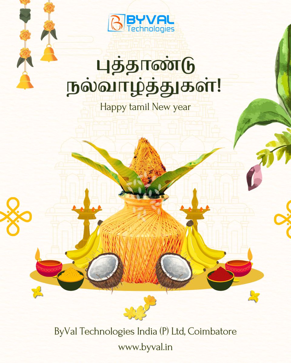 BYVAL_Tech's tweet photo. Happy Tamil New Year!

Just like technology evolves, every new year brings fresh possibilities. May this year inspire innovation, drive transformation and open new paths to success.

வாழ்க வளமுடன்! 🚀

#ByVal #Technology #Happy #TamilNewYear https://t.co/Wj0IIUcEoz