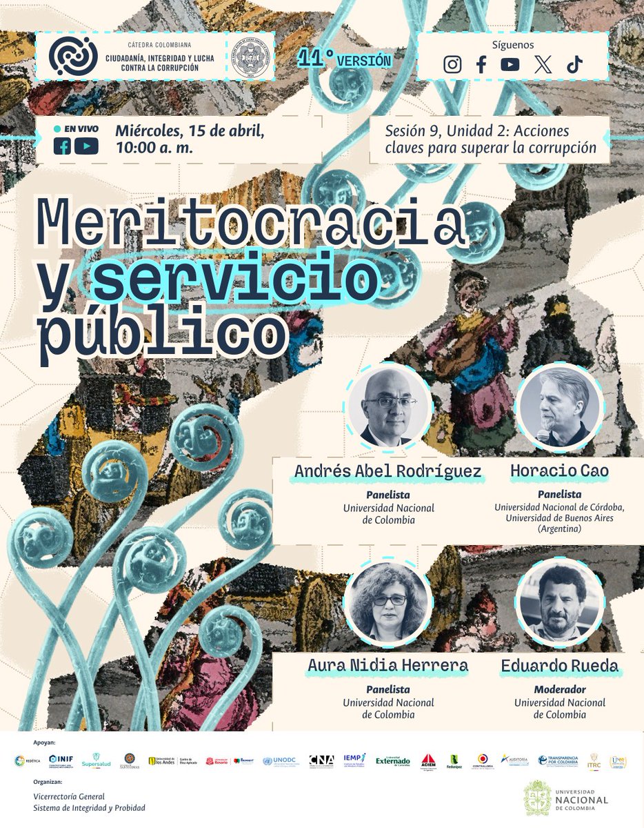 CatedraLucha's tweet photo. 💭¿Cuál es la importancia de la meritocracia en la lucha contra la corrupción?

Acompáñanos esta semana en nuestra novena sesión del semestre:

🔹Meritocracia y servicio pública🔹

🗓️ Miércoles, 15 de abril
🕒 10:00 a. m.
📍 En vivo por nuestros canales de Facebook y YouTube https://t.co/gnyWOBQbjN