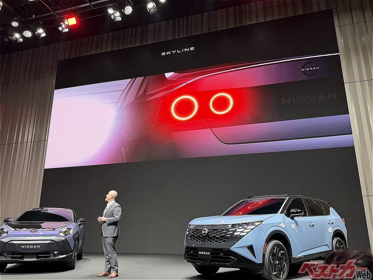 bestcarmagazine's tweet image. うおおおおおおお!!  丸テールランプ!!  すでに3月10日、新型スカイラインを報じていたベストカー&amp;gt;&amp;gt;&amp;gt;
#新型スカイライン #新型スカイライン2027年 #丸テール