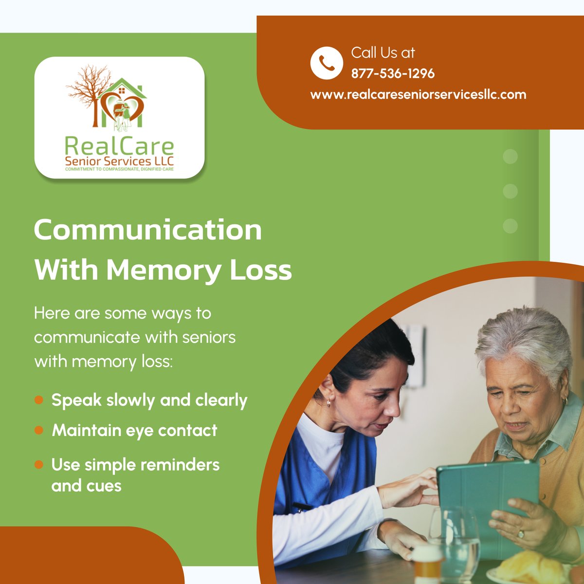RealCareSnr's tweet image. Helping loved ones with memory challenges can improve connection and reduce frustration 🧠💛. Simple communication strategies make a big difference.

#BurlingtonMA #HomeCare #MemorySupport #SeniorWellbeing #CommunicationHelp