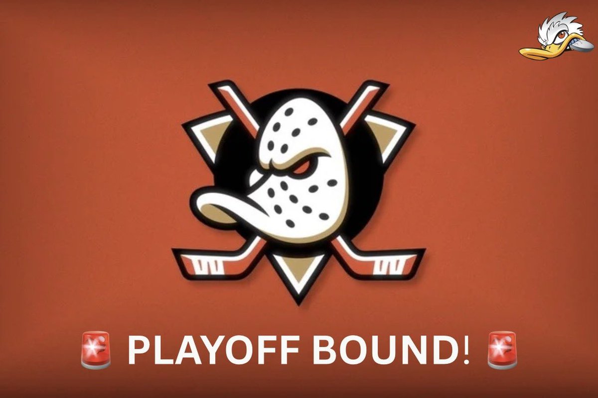 DucksNPucks's tweet photo. 🚨🚨🚨 PLAYOFF BOUND!🚨🚨🚨
FOR THE FIRST TIME SINCE 2018! https://t.co/tdX9CdJnvR