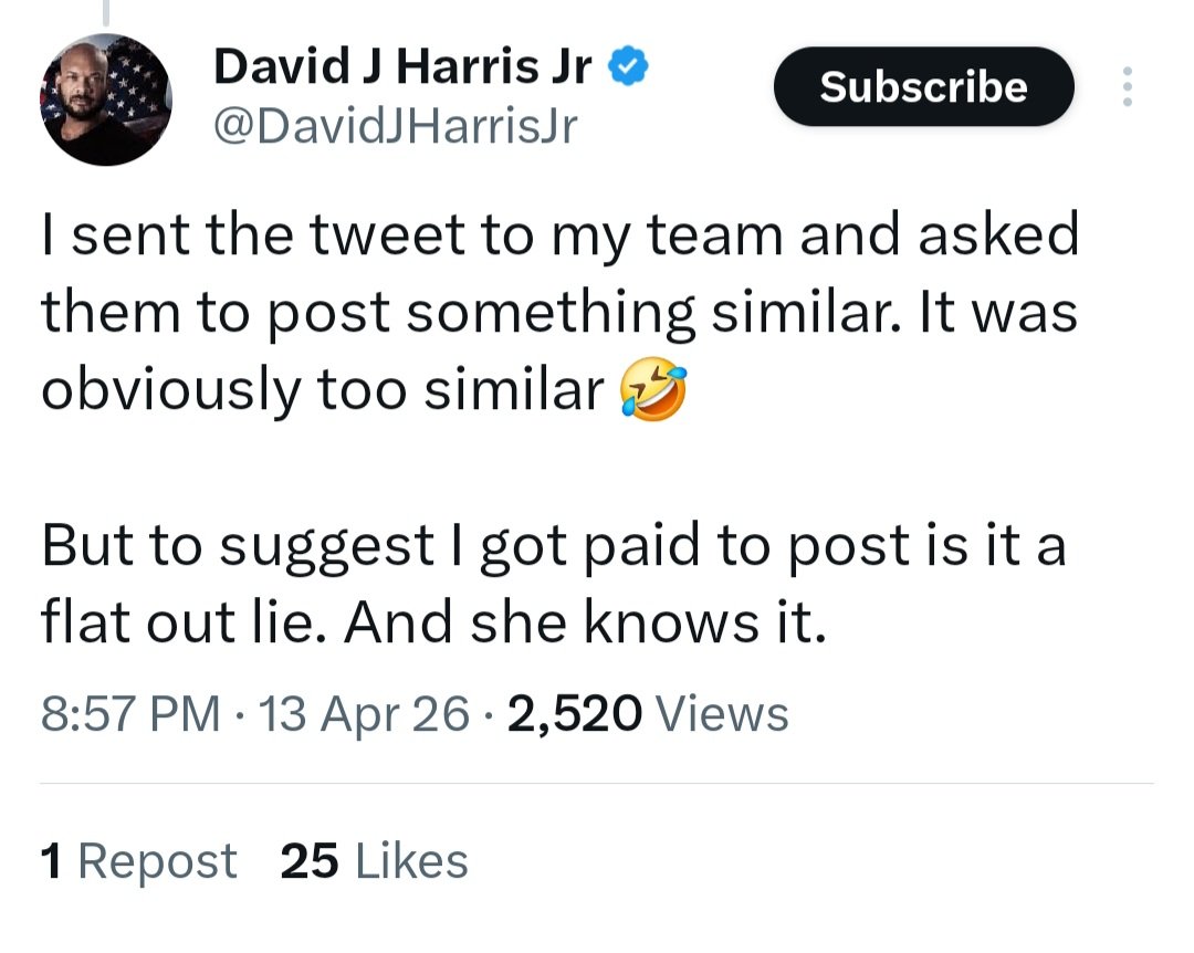 johnmelek2's tweet photo. @DavidJHarrisJr @CarriePrejean1 @GrahamAllen @conservmillen I thought you sent it to your team and it was their fault?!! 🙃 https://t.co/zJhIFn9nrb