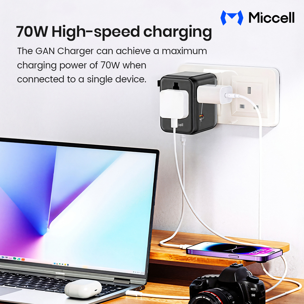 Miccelltech's tweet image. Miccell #NewArrival: T71 Universal 70W GaN Travel Charger

✅70W High-Speed GaN #Charging
✅Universal Multi-Country Plug Design
✅7 in 1 Multi-Port #Charging System
✅Lightweight &amp;amp; Space-saving Structure
✅Wide Voltage Input Range (100–250V)

It's a powerful all-in-one #solution!