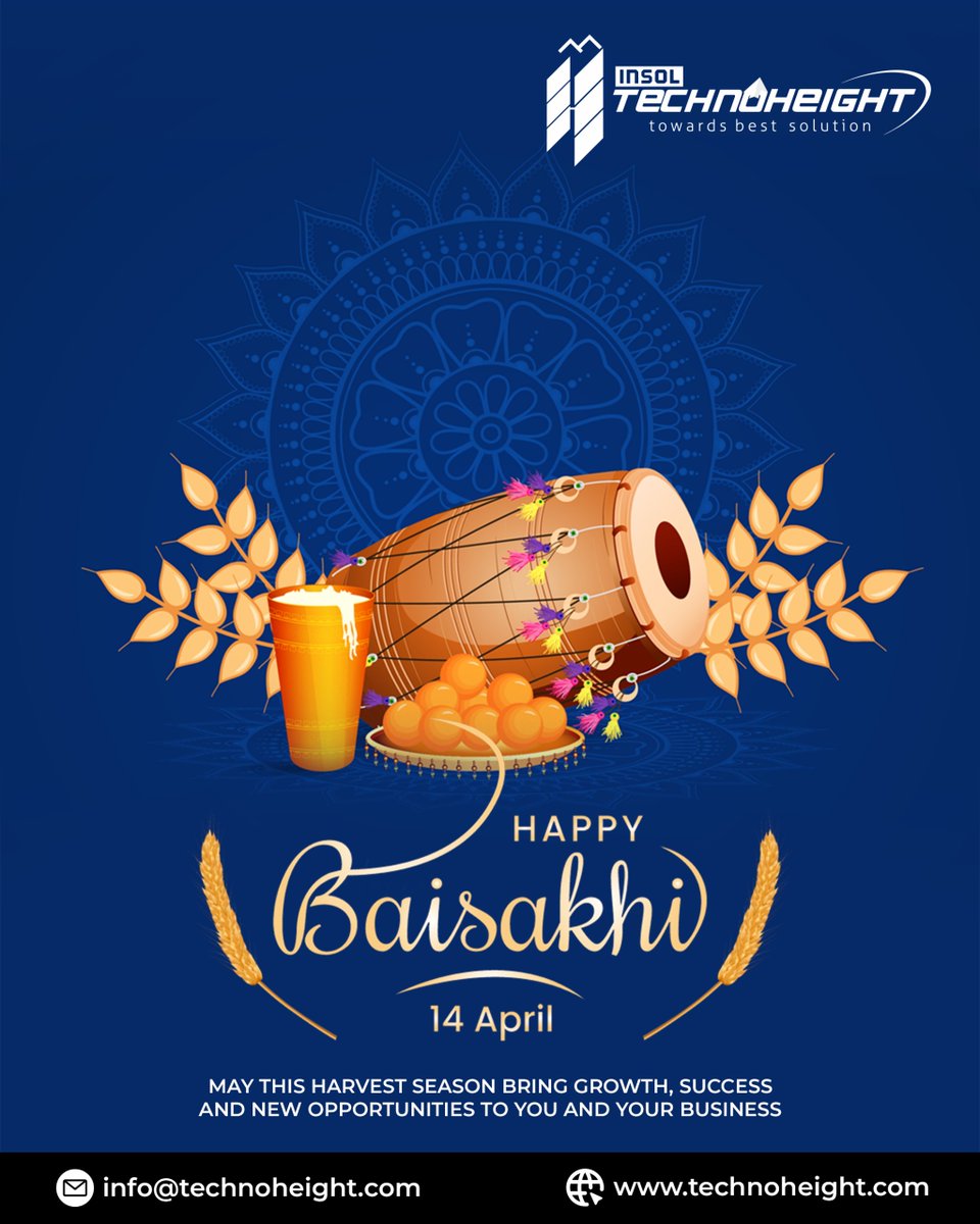 TechnoHeight's tweet photo. 🌾 A season of harvest, a season of happiness!

May this Baisakhi bring new opportunities, success, and growth to you and your business.

Team Technoheight wishes you a very Happy Baisakhi! ✨ https://t.co/t3Ggcl1AfO