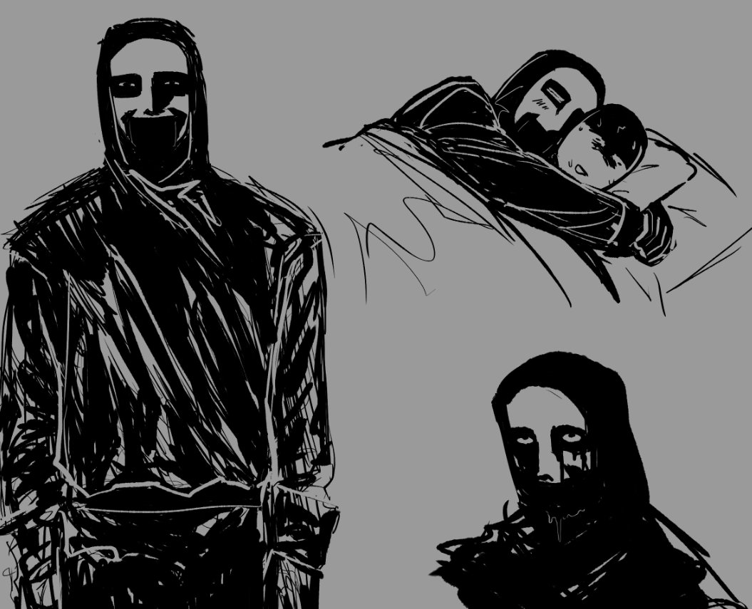 zodiacfoxtrot's tweet image. getting used to drawing him before I get up to Evil Deeds... #theknocker