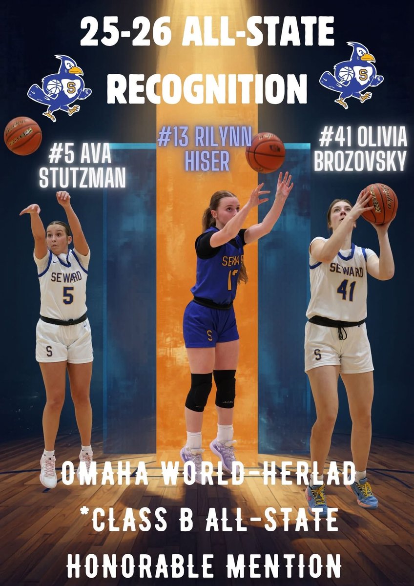 Congrats to <a href="/ava_stutzman5/">Ava Stutzman</a>, Rilynn, and <a href="/oliviabrozov12/">Olivia</a> on being selected to the Omaha World-Herald Class B All-State Honorable Mention!