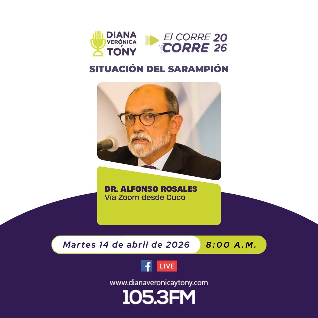 🎙️ Mañana martes en #LaEntrevista

Nos acompaña el Dr. Alfonso Rosales (<a href="/alfonso76657962/">Alfonso Rosales</a> ), vía Zoom.

Hablamos sobre la situación del sarampión.

📻 105.3 FM | 📱 Facebook Live #martes #Sarampión