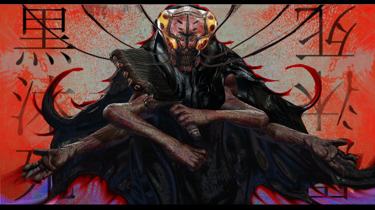 dogisy's tweet image. 黒沐死  ファンアート 加筆