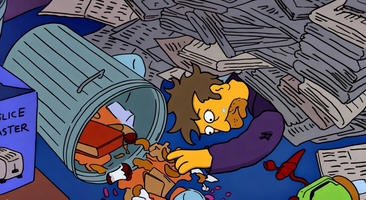 Cuando la motivación de la limpieza profunda desaparece a mitad de camino y ahora estás sentado en la habitación así: