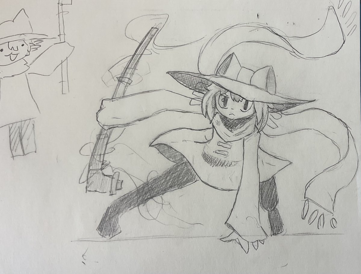 フリーのポーズ見て描きました！
楽しい