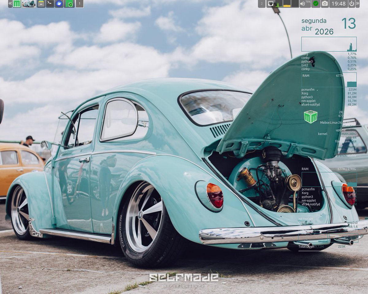 DinhoBRChannel's tweet photo. MABOX OPENBOX + CONKY 🐧 📷 #linux #oldhardware #RICING #XFCE #Openbox #ManjaroLinux @MaboxLinux #Archlinux 🇧🇷 https://t.co/k1Tw4Lp2SC