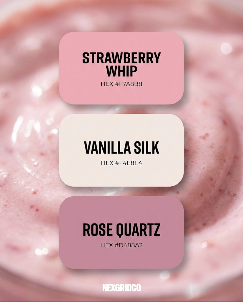 nexgridco's tweet image. Design that looks as good as it tastes. Soft, tactile, and premium pastel tones for high-end branding. 🍓🧁