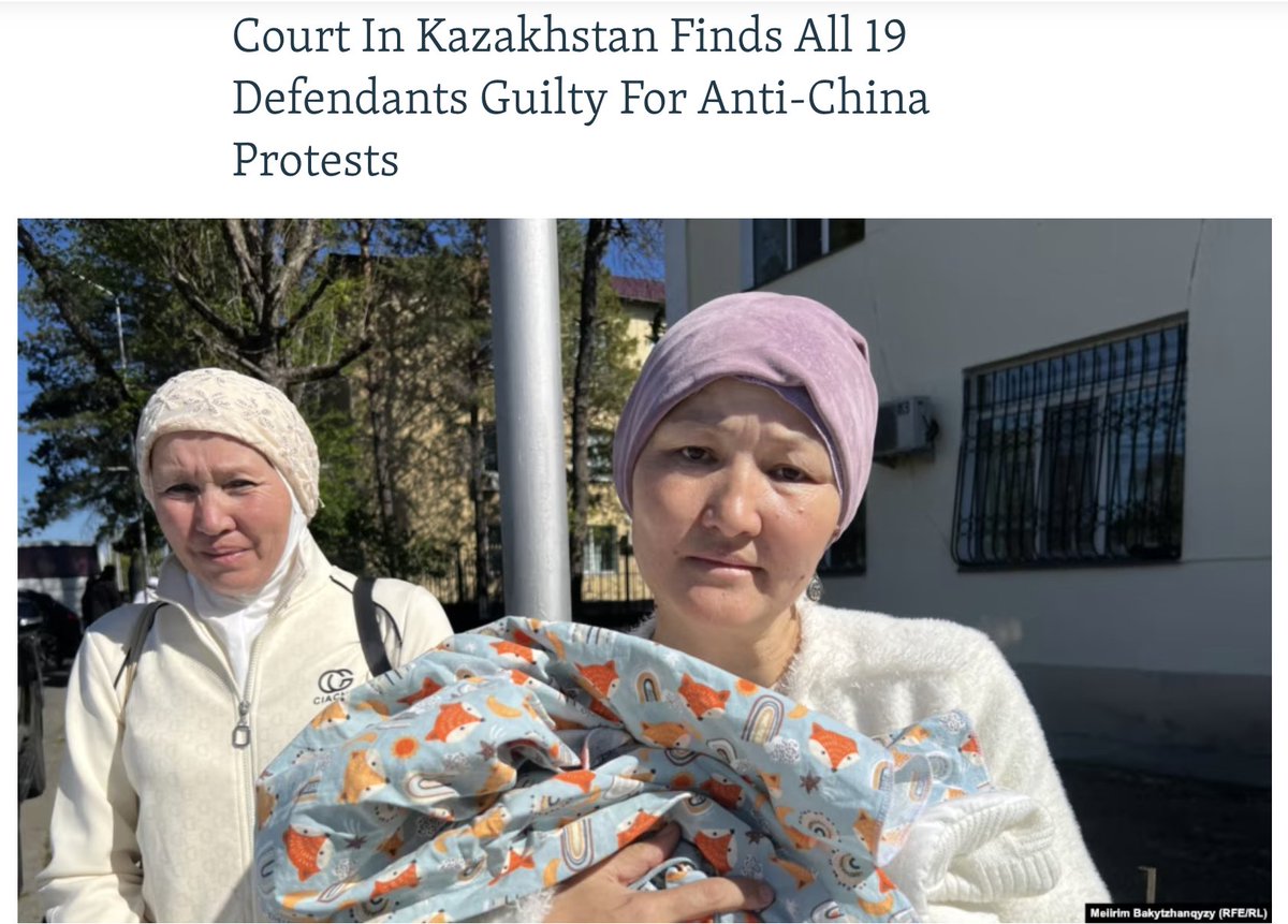 A court in Kazakhstan has convicted all 19 defendants in a high-profile case linked to anti-China protests held last year near the border. The defendants, members of the unregistered advocacy group Naghyz Atazhurt, were found guilty of "inciting inter-ethnic discord."

The