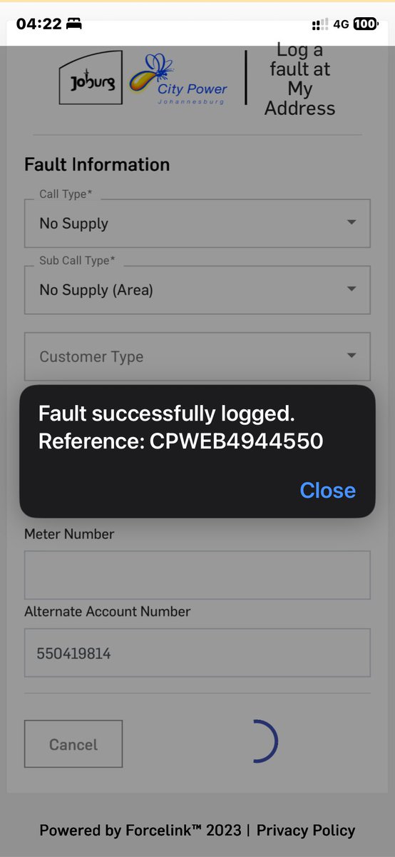BurnellMichael's tweet photo. @CityPowerJhb good morning any update on the outage affecting Randpark Ridge. Please advise. Thank you. https://t.co/rtoWBnQGhl