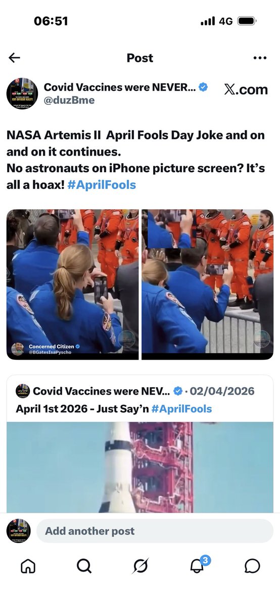 duzBme's tweet image. Artemis II Hoax #AprilFools