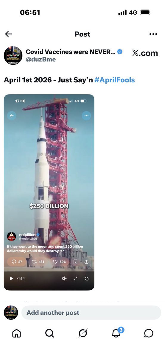 duzBme's tweet image. Artemis II Hoax #AprilFools