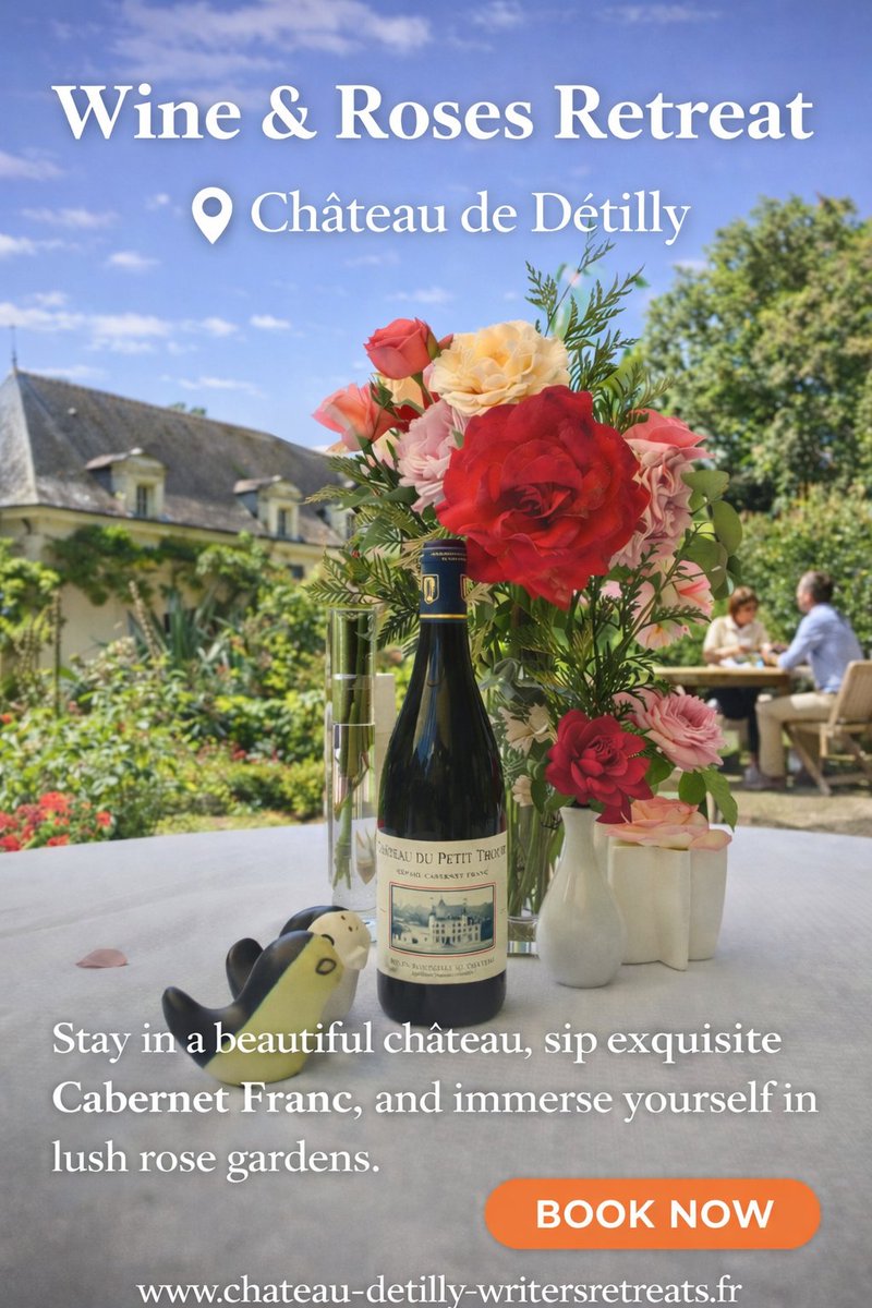 G_ElliottWriter's tweet image. Wine &amp;amp; Roses Retreat at Château de Détilly
Slow down in the countryside near Chinon where roses bloom, wine flows, and life feels beautifully simple.
#WritersRetreat #WritingRetreat #AmWriting #WritersOfInstagram #WritersLife #CreativeRetreat 

🔗 chateau-detilly-writersretreats.fr