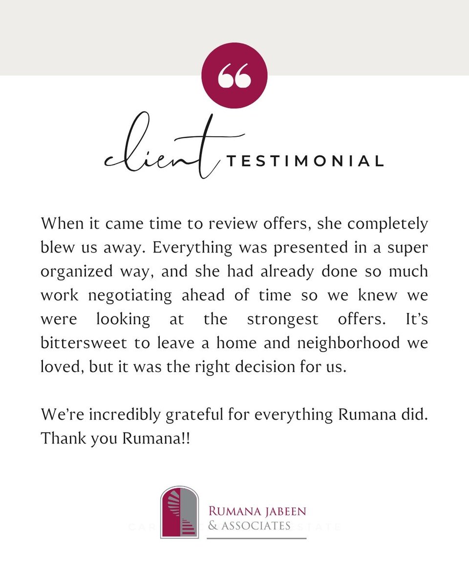 RealtorRumana's tweet image. #TestimonialTuesday 

——
Rumana Jabeen - REALTOR®
650-743-4503 | DRE# 01296366
Keller Williams Peninsula Estates
#FitFriday #FosterCityLiving #ActiveLifestyle #BayAreaHomes #LiveBetter