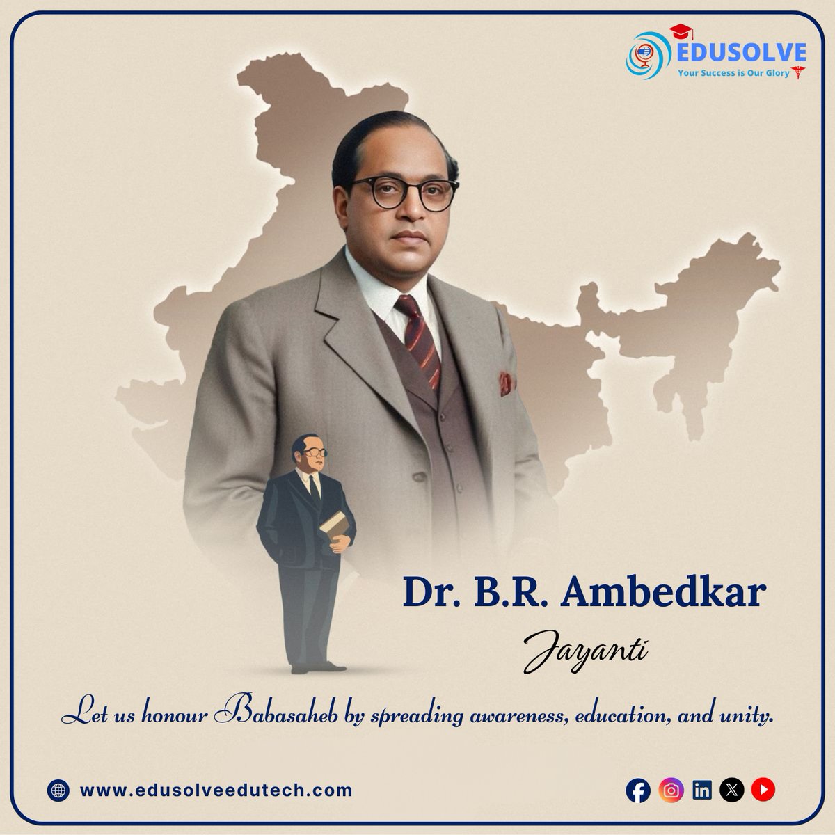 edusolveedutech's tweet image. Why We Celebrate Ambedkar Jayanti?
We celebrate this day to honor the birth anniversary of Dr. Bhimrao Ramji Ambedkar, the "Architect of the Indian Constitution."

Beyond just law, we celebrate him because:

.
#AmbedkarJayanti #DrBRAmbedkar #EducationIsPower #edusolveofficial