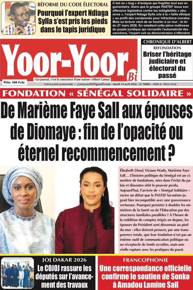 MasseneDIOUF3's tweet image. Thread  la Une  des  journaux Sénégalais  du  Mardi  14  Avril 2026 🇸🇳👇🏽.
Bonne  journée  à  tous 🇸🇳 😍.

#Senegal 
#kebetu