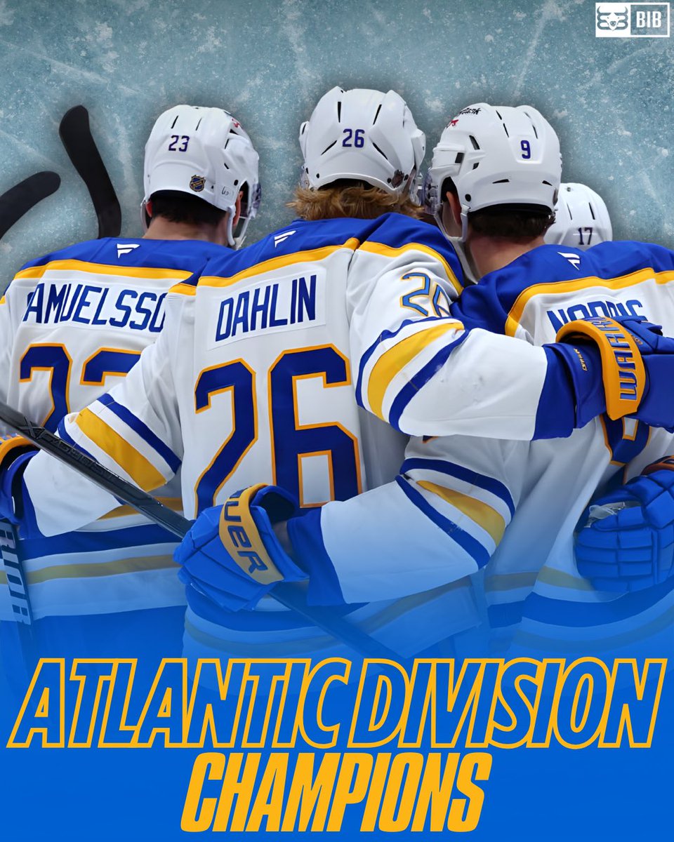 Your Buffalo Sabres are Atlantic Division CHAMPIONS! 🏆

WHAT A YEAR.

#Sabres | #Sabrehood | #LetsGoBuffalo