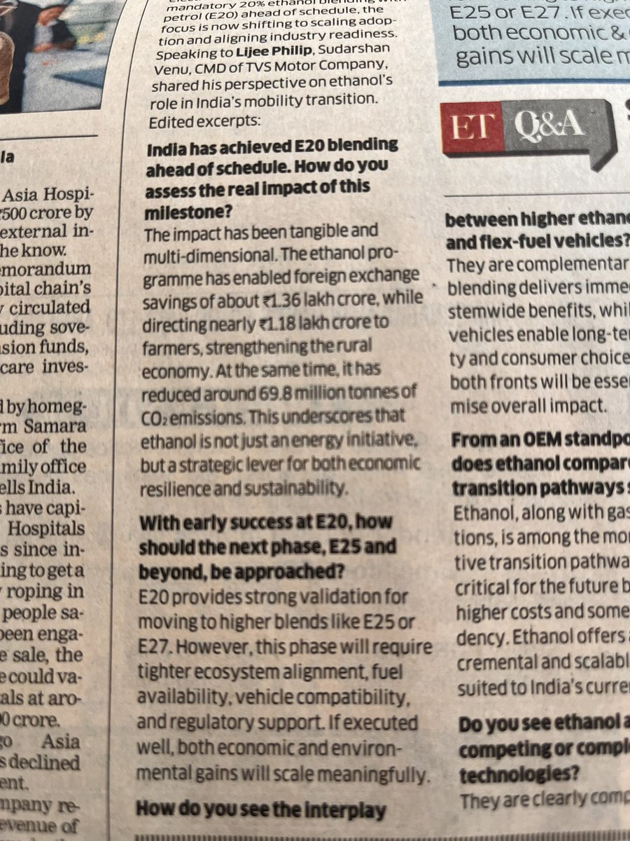 sumedh_bp's tweet image. Mr. Venu of @tvsmotorcompany says

1.18 lakh nearly directed to farmers.. 

Who is giving you these numbers?

#E20