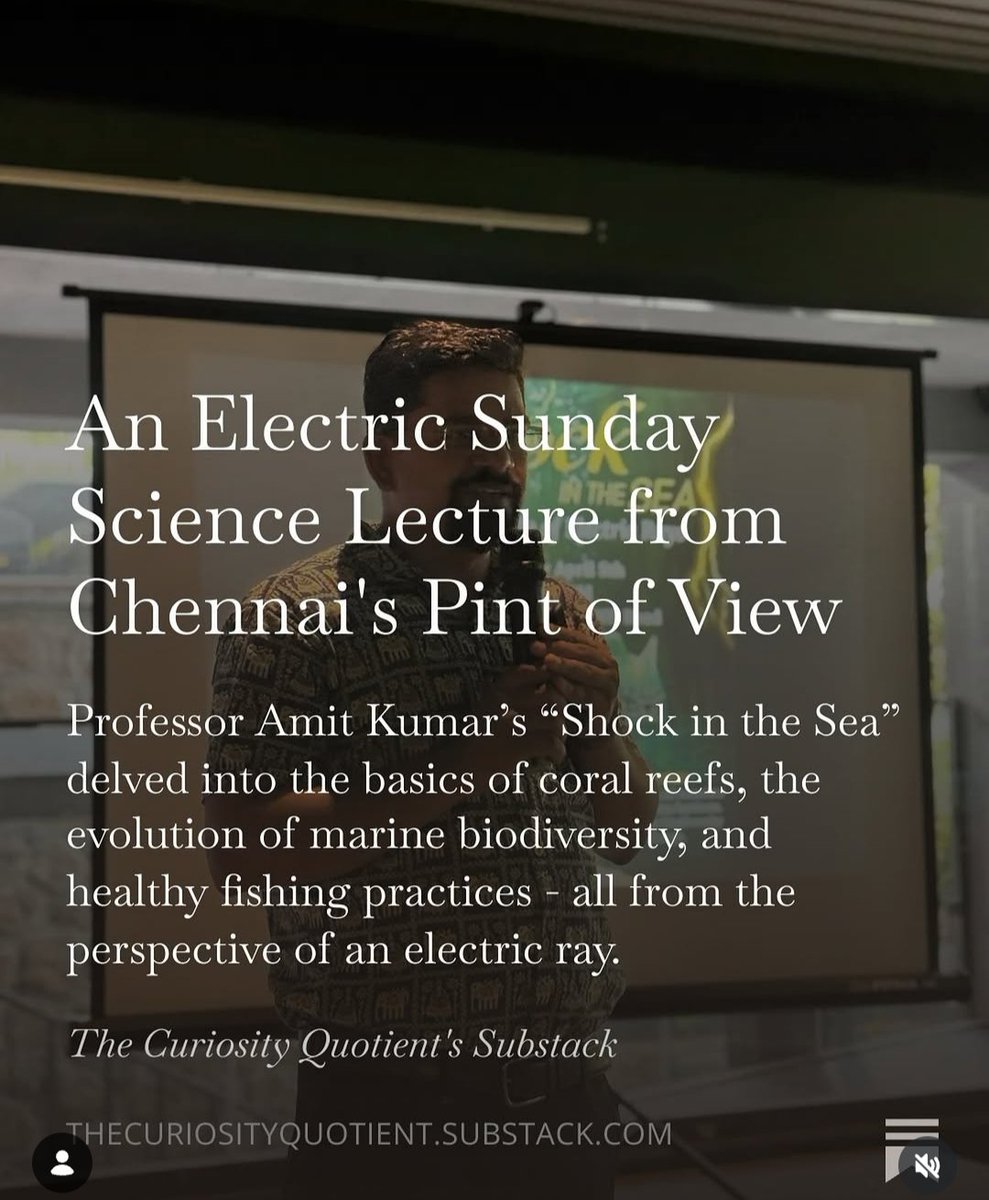 AmitKumar_ak14's tweet photo. A write-up on the last week's talk "Shock in the Sea", written by Ishwarya C shared on The Curiosity Quotient's Substack https://t.co/fxt7CMrxsb

#electricray #pintofview #lectureforcitizens #knowledgesharing #tcq_India https://t.co/LaoUnZs8QH