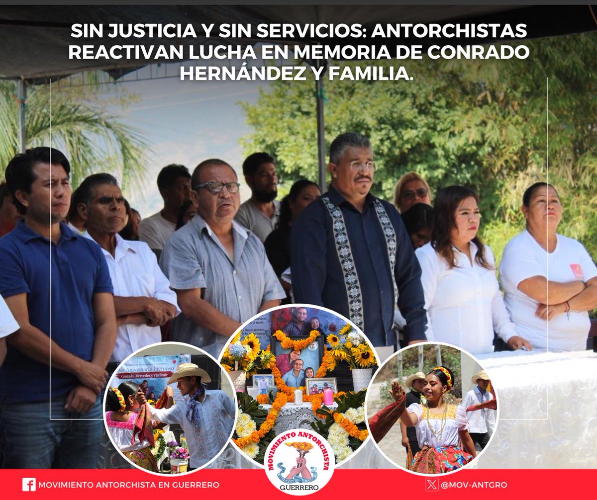 #EntérateGuerrero🗣️🔥📰
⭕Sin justicia y sin servicios: antorchistas reactivan lucha en memoria de Conrado Hernández y familia.⭕
facebook.com/share/p/18EYXD…