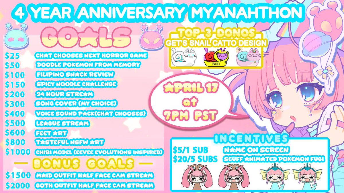 myanah_vt's tweet photo. ⊹₊˚︶⋆︶ • ︶ ⋆ ︶ • ︶⋆︶˚₊⊹
4 Year Anniversary Myanathon
═════════════════

Will be celebrating my 4 years on 💜~! ﹡╮╭﹡‧₊˚

🥁 April 17th at 7PM PST
🎨 Artwork by YureiChanSub https://t.co/cgUxV6Fc35