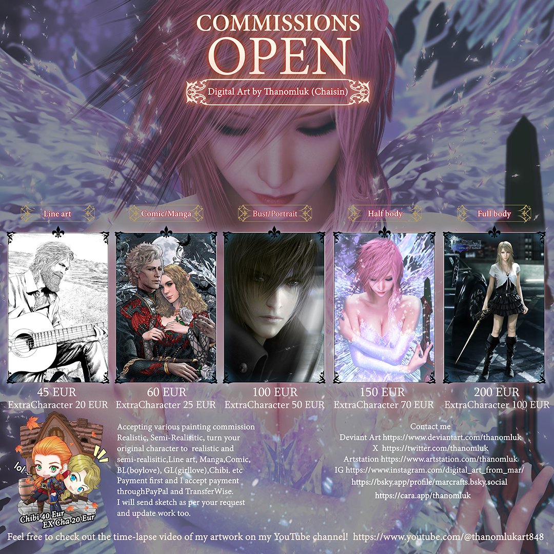 thanomluk's tweet image. Commissions are now open.
I’d be happy to bring your ideas to life with my art. Feel free to DM me for details and pricing. Thank you for your support.
#CommissionsOpen  #ArtCommission