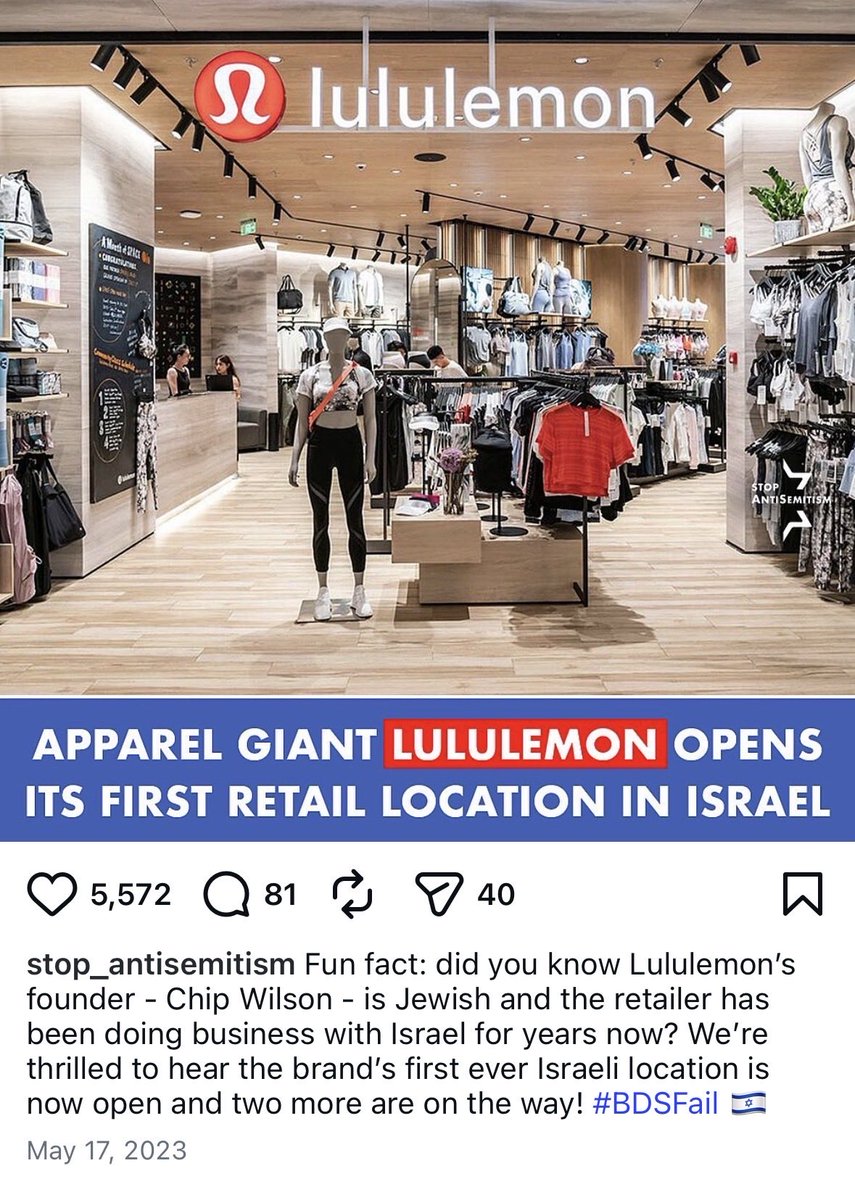 Adolf___69's tweet photo. @LauraLoomer @lululemon Shocking the founders a Jew https://t.co/j9KLbu2u2g