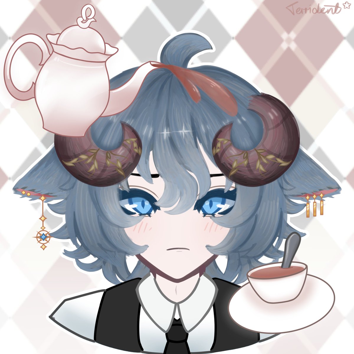 TerridentVT's tweet photo. Lambriel, at your service 🙇‍♂️☕
Lamb pouting? #lambscapes 
Two ver. with decoration + w/o decoration
@/LambrielVT https://t.co/9bwkeTBQGH