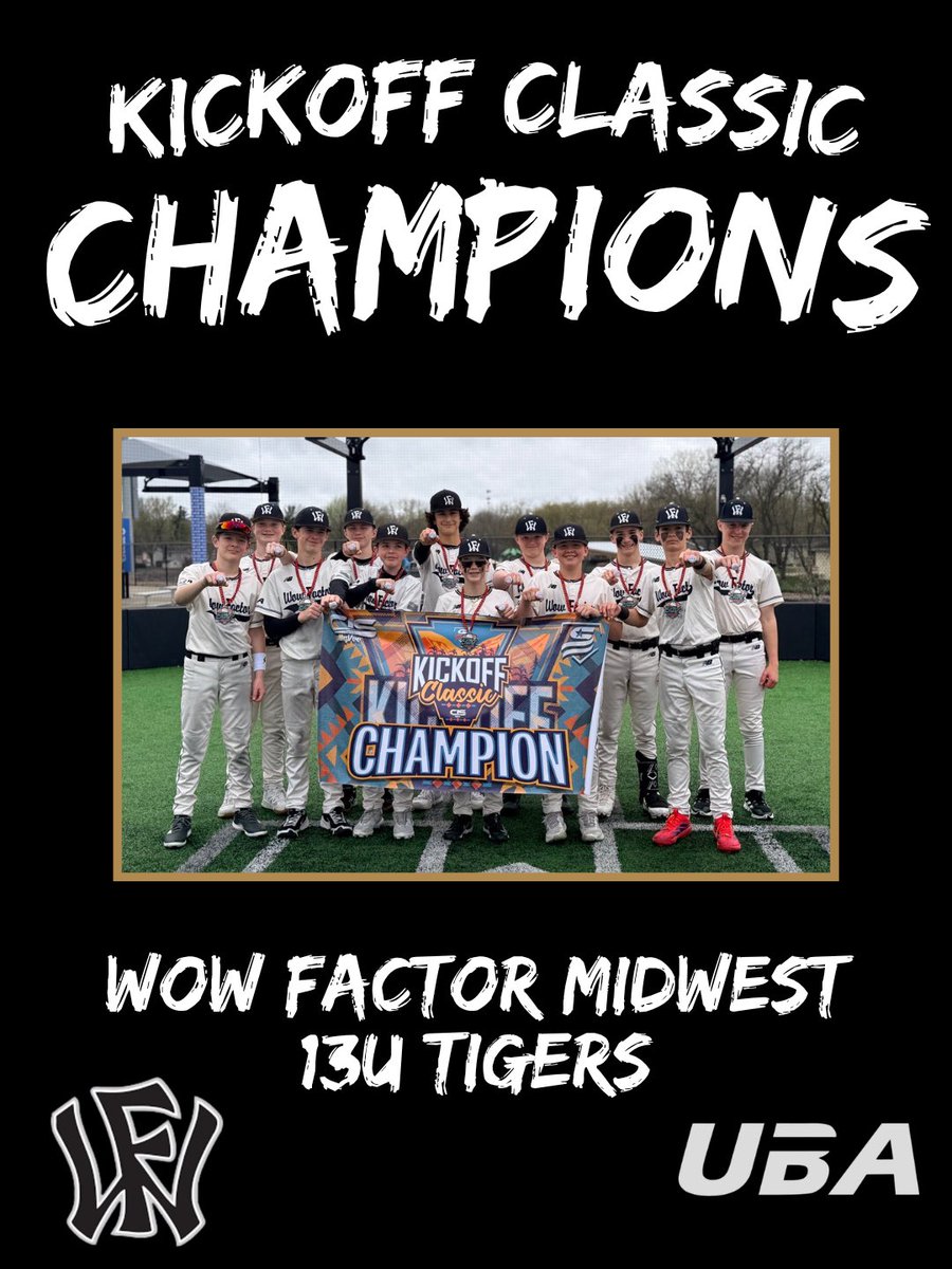WEEKEND RECAP

Omaha Tigers 11U - Yost🥇
UBA Gladitors 11U - Cahill🥇
Ne Thunder 12U - Johnston/Peck🥈
Wow Factor Midwest 13U - Tigers🥇

#winners #uba #tigers #thunder #gladiators #national #wowfactor #baseball #softball #omaha