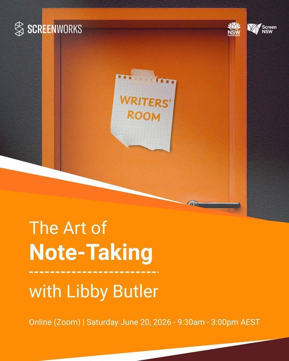 Screenworks_Aus's tweet photo. Step inside the writers room with The Art of Note-Taking with Libby Butler supported  by @ScreenNSW.  Taking notes is a clear and accessible introduction to one of the industry’s most valuable entry points. 

https://t.co/tTKblbjsrA https://t.co/wUAcGXA9OA