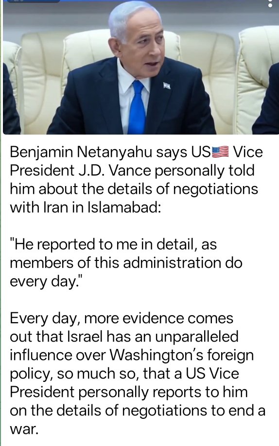 LucindaRhysEvan's tweet image. #NetanyahuMustFall as Israeli Prime Minister has #Trump Administration officials reporting to him on a daily basis.

#Trump's  US govt is 100% captured by #Israel &amp;amp; the evidence is clear as day for the world to see.

#IranWar‌ #IsraelGlobalThreat
#IsraelMustFall #ZionistTerror